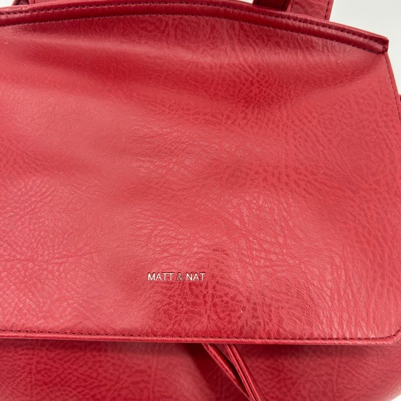 MATT & NAT Red‎ Vegan Leather Drawstring Backpack Convertible Shoulder Bag main image 5